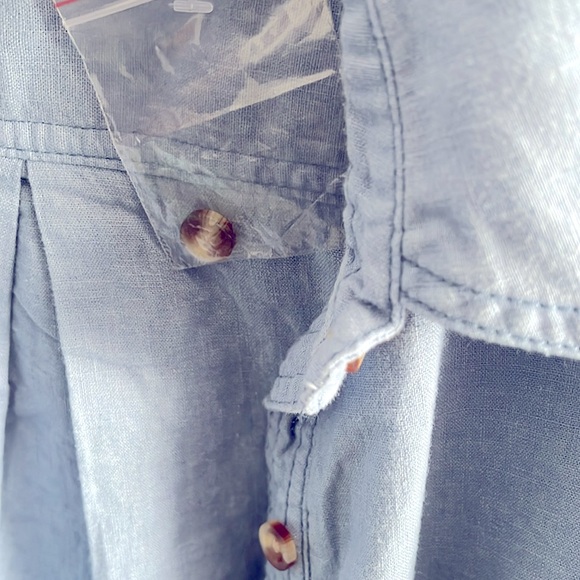 NWOT FREE PEOPLE WE ARE FREE MADE FOR SUN LINEN SHIRT - Blue - Picture 7 of 8